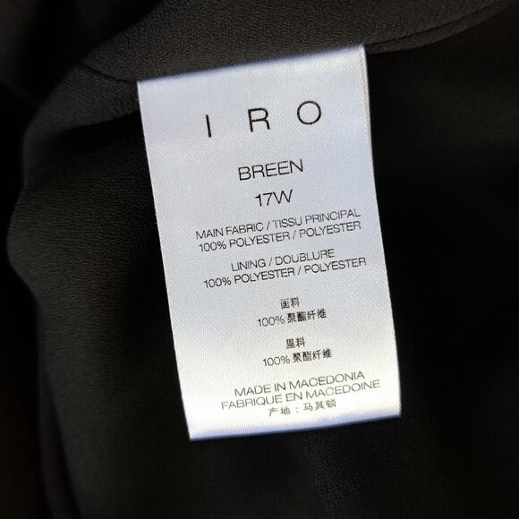 IRO Breen Black Crepe Cutout Long Sleeve Mini Dress Size 40 / Large / 8 Shift - Picture 11 of 13